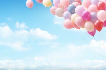 Plakat 3D background with balloons and copy space