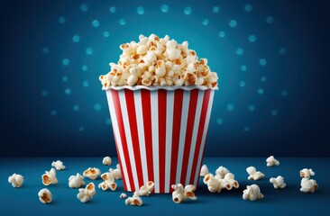 Vivid movie background with pop corn