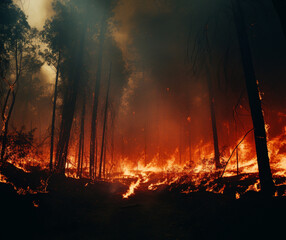 Nature's Onslaught: Confronting a Massive Forest Blaze, generative ai