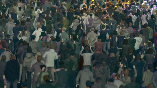 rock concert music event audience live performance crowd applause 3D animation
