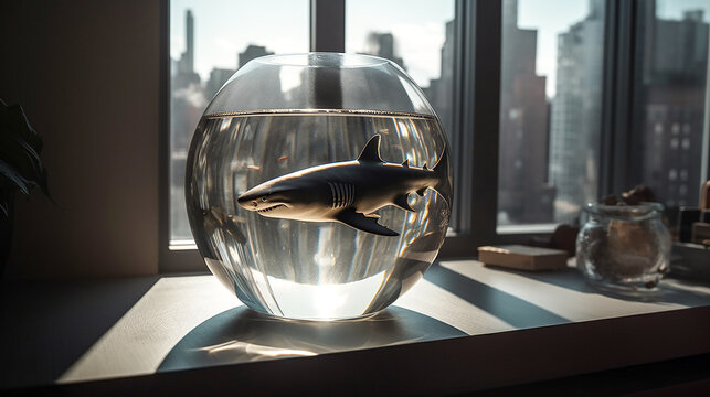 Hai im Goldfischglas