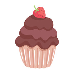 chocolate cupcake with fruit icon