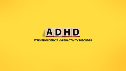 Obraz premium ADHD, text words typography written with wooden letter, health and medical