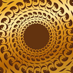 golden mandala swirl background