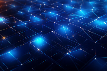 Obraz premium A Network of Glowing Nodes Against a Dark Background Representing Technology, Connectivity or Constellations