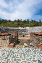 Fototapeta na wymiar Heraclea Lyncestis ancient ruins with theatre in Bitola, North Macedonia. 