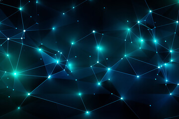 A Network of Glowing Nodes Against a Dark Background Representing Technology, Connectivity or Constellations