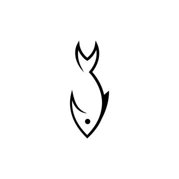 recommend clip art: Simple fish design logo with fishing hook combination