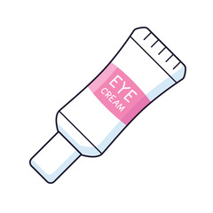 Eye skin cream tube isolated cartoon vector illustration