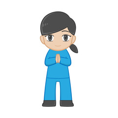 Nurse cute chibi character. Cartoon style
