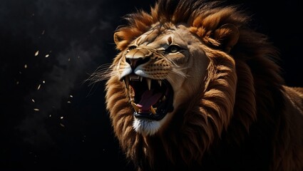 Fototapeta premium portrait of a lion illustration generative AI