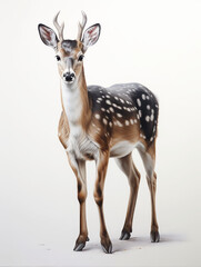 Deer spotted roe deer kid on a white background forest © Anatoly Shapoval
