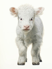 Cow bull calf albino village pasture village cattle milk farm