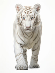 Albino tiger with stripes predator jungle forest taiga