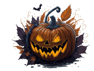 Halloween Pumpkin isolated on white background
