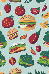 Fast Food Fantasy, Vector Ingredients Illustration