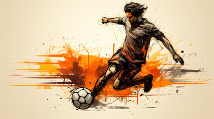 Man about to kick a football (Soccer Ball)