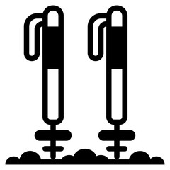  Trekking pole, glyph icon