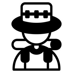  Hiker, glyph icon