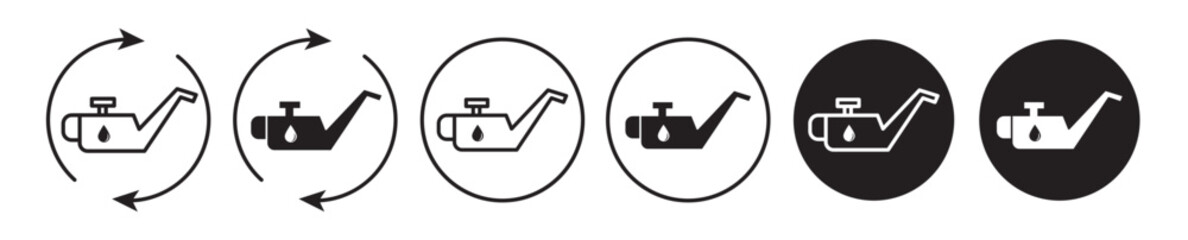 change car oil icon set. oiler line vector symbol in black color.