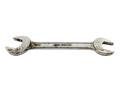 Wrench isolated on white background.Equipment technician.