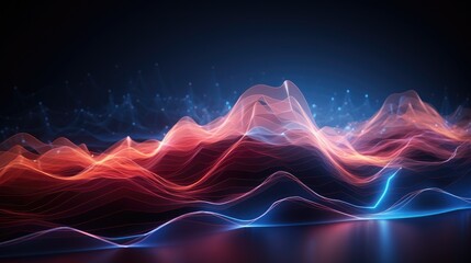 Futuristic Abstract Digital wave technology visualization background Big data