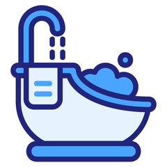  Bathub, blue icon
