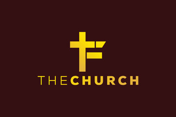 Trendy and Professional letter F church sign Christian and peaceful vector logo