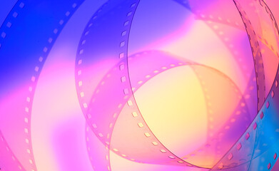 colorful background with film strip