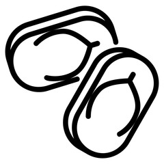  Slippers, outline icon