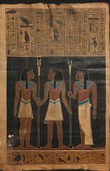 ancient egyptian papyrus style. Generative AI