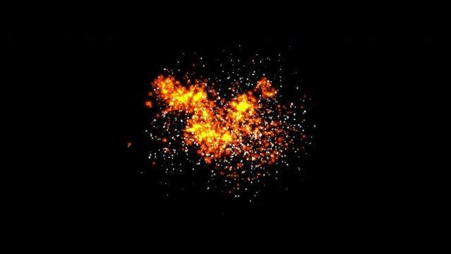 Anime styled sparks and small explosive fire burning, 4k with alpha channel for transparent background, easy to composite