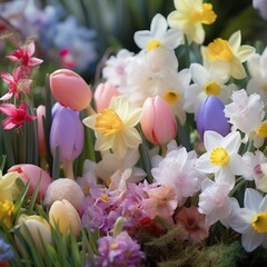 delicate blossoms such as tulips, daffodils, and hyacinths. Generative AI
