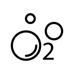 Fototapeta na wymiar Oxygen O2 Icon, vector flat illustration on white background..eps