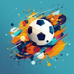 realistic soccer ball. Generative AI