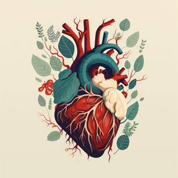 realistic heart illustration. Generative AI