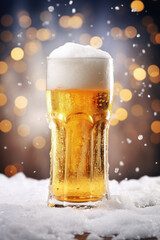 Glass of Delicious Cold Foamy Beer