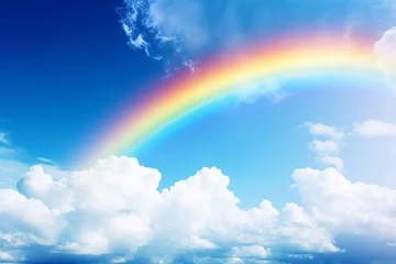 Fotobehang 青空にかかる虹　Generative AI　AI画像 © NO