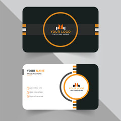 Corporate Modern Stylish Business Card Design Template. Unique shape creative Visiting Cards with Free Vector