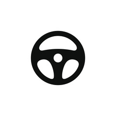 Steering wheel icon isolated on white background