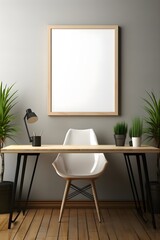 Evenly Lit Interior Art Frame, generative, ai