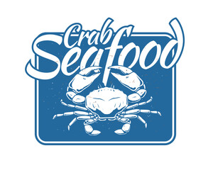 crab seafood logo design concept