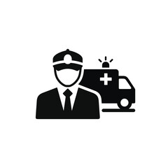 Fototapeta premium Ambulance driver icon isolated on white background