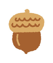 どんぐりの手書きベクターイラスト／秋の植物