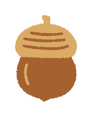 どんぐりの手書きベクターイラスト／秋の植物