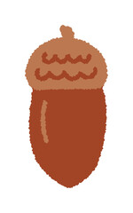 どんぐりの手書きベクターイラスト／秋の植物