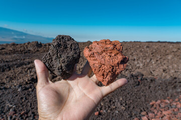 Lava. Mauna Loa Observatory Road. Big island Hawaii. volcanic rock