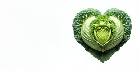Obraz premium Realistic Love in Cabbage Form, Generative AI