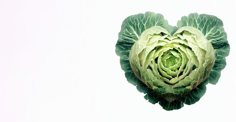 Obraz premium Heartfelt Cabbage Art, Generative AI