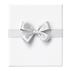 white gift box isolated on transparent background cutout